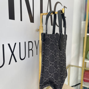 Borsa Mini Tote Ophidia GG in denim Gucci