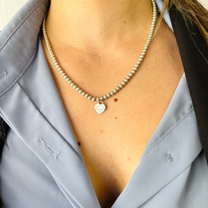 Collana Bead  cuore mini smaltato Tiffany