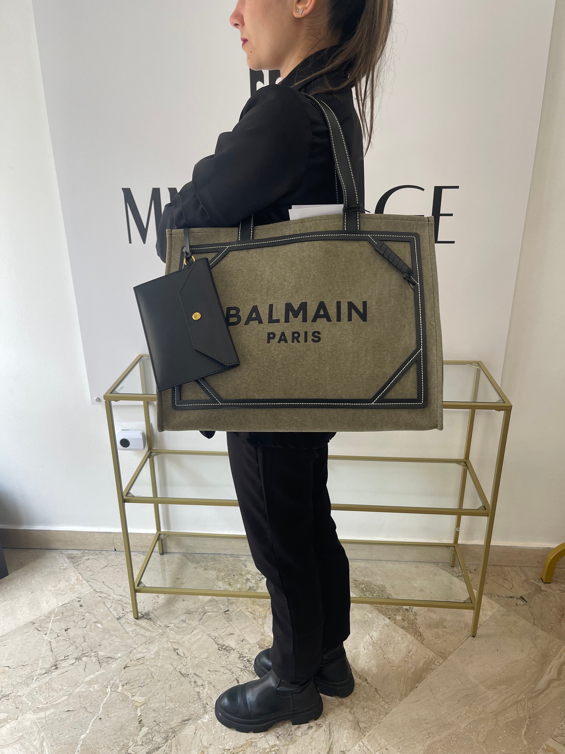 Borsa B-Army 42 Kaki/Noir Balmain