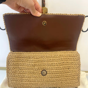 Borsa Kate 99 in rafia con nappina Saint Laurent