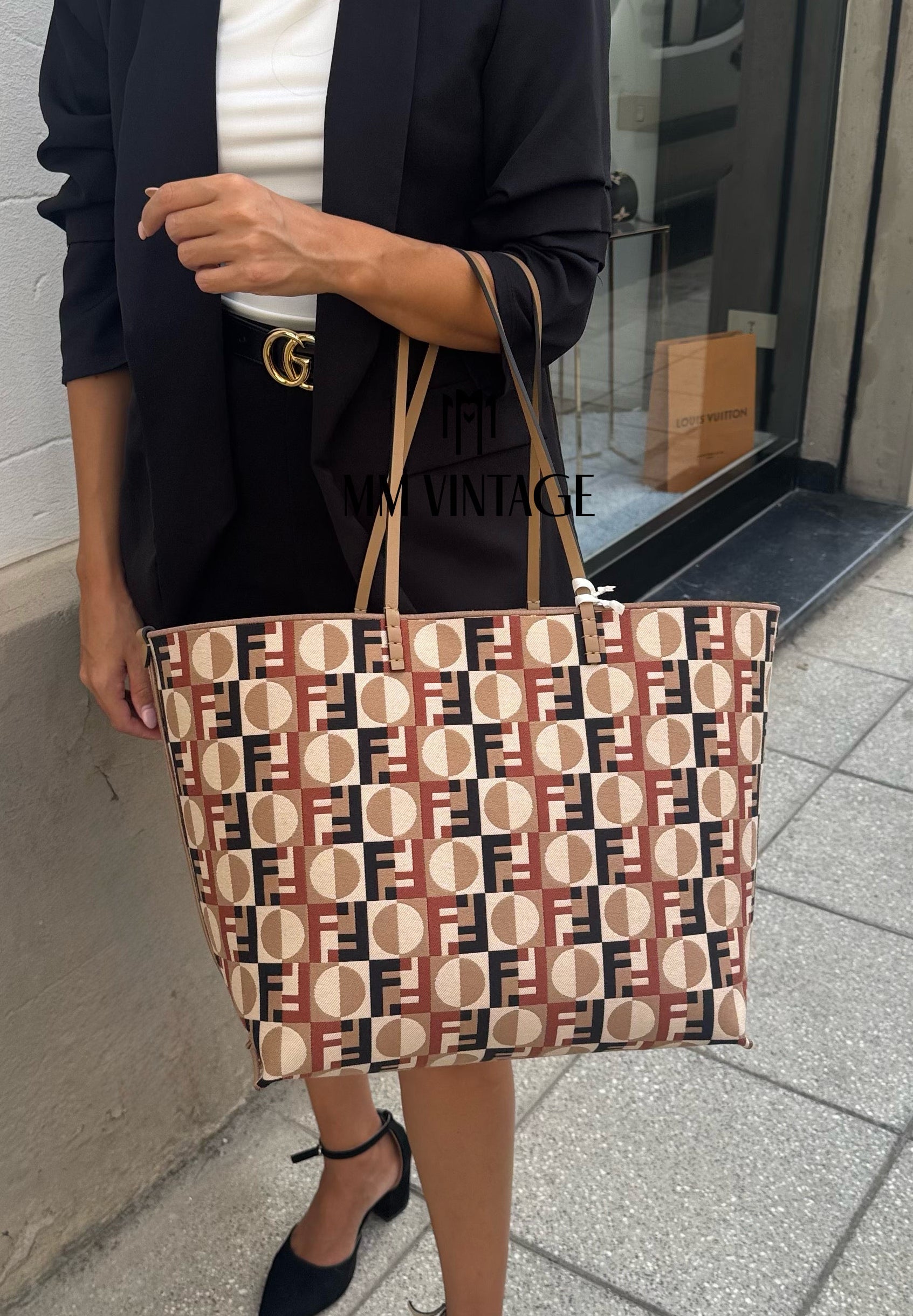 Borsa Shopping Roll Large Reversibile Fendi