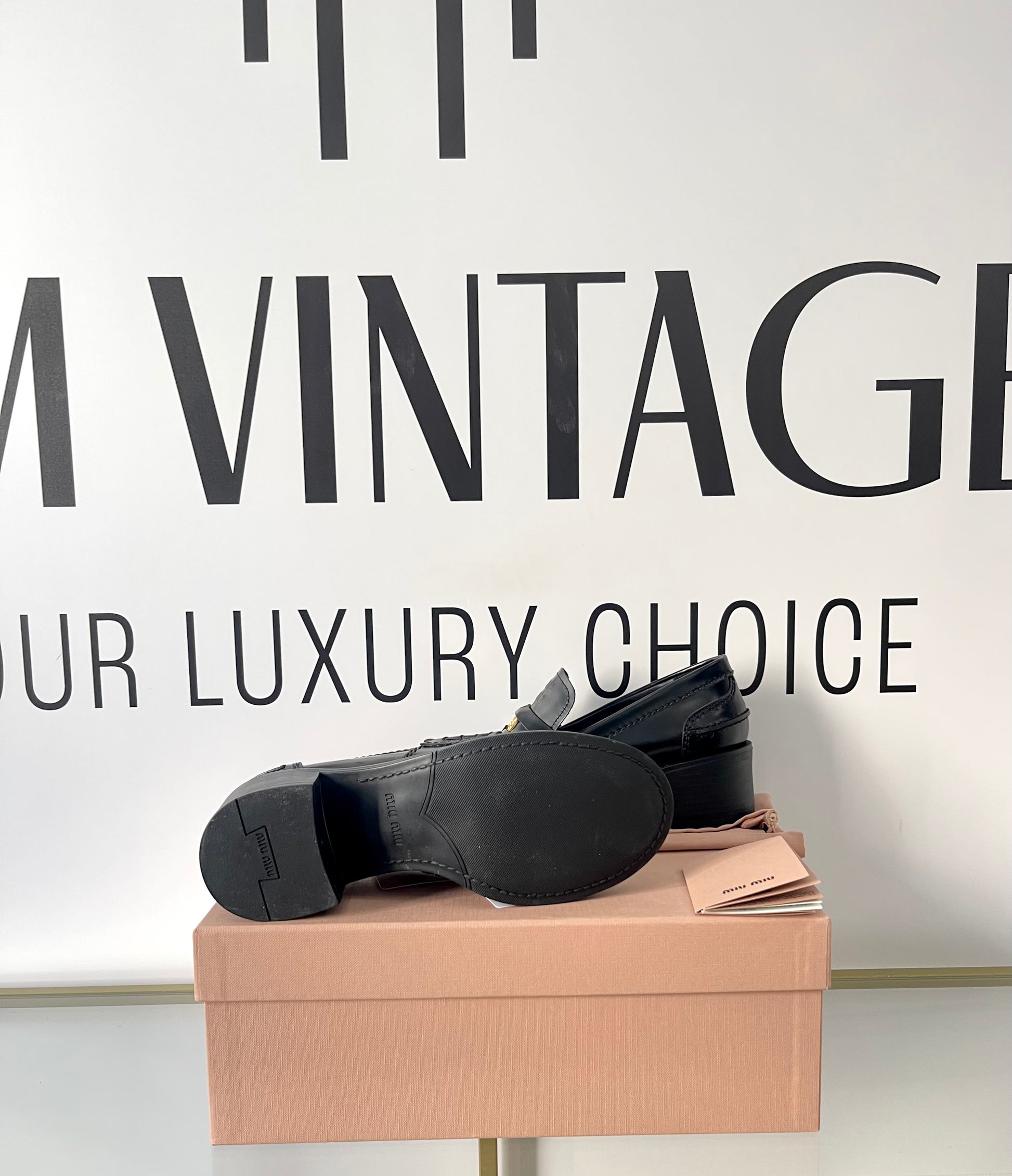 Mocassini in pelle spazzolata Miu Miu