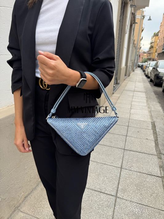 Borsa Triangle con cristalli Prada