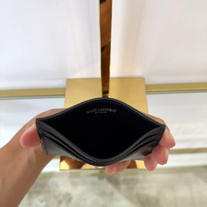 Portacarte in pelle martellata Saint Laurent nero