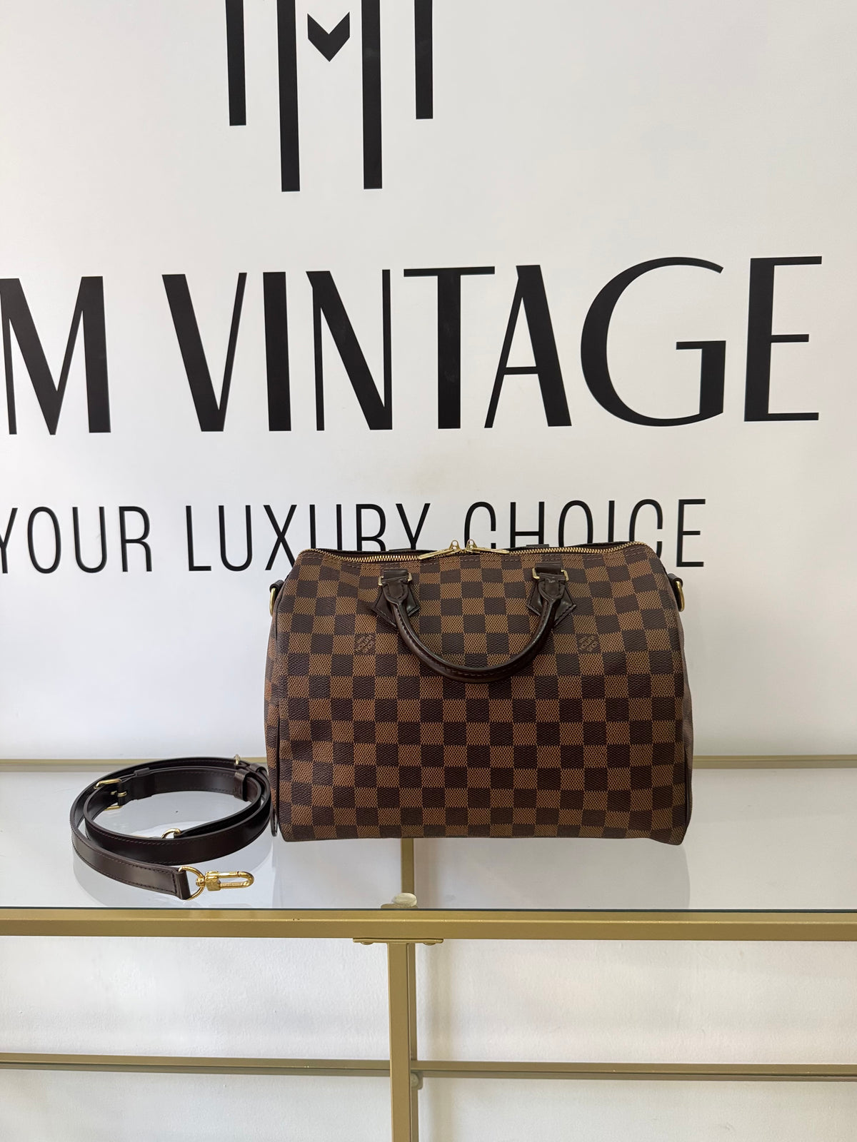 Borsa Speedy Bandoulière 30 Damier Ébène Louis Vuitton