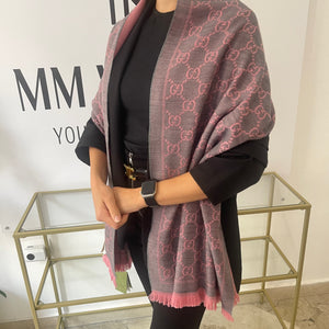 Sciarpa con motivo GG Jacquard rosa Gucci