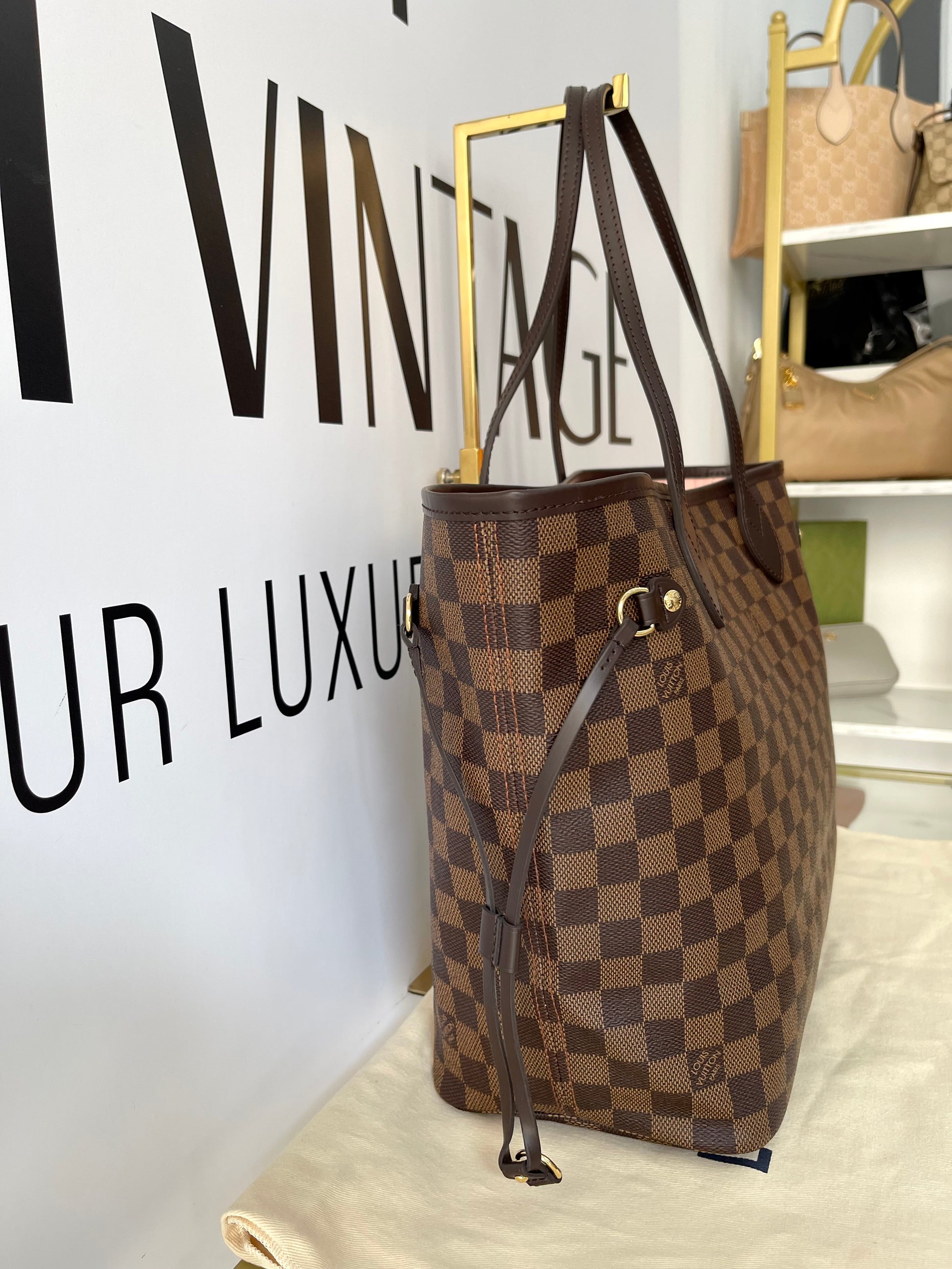 Borsa Neverfull MM Damier Ebène Louis Vuitton