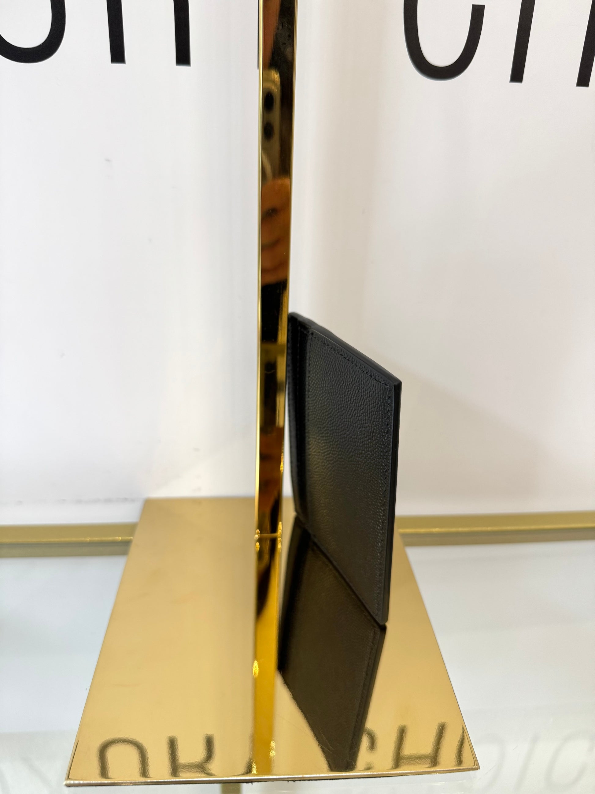 Portacarte in pelle martellata Saint Laurent nero