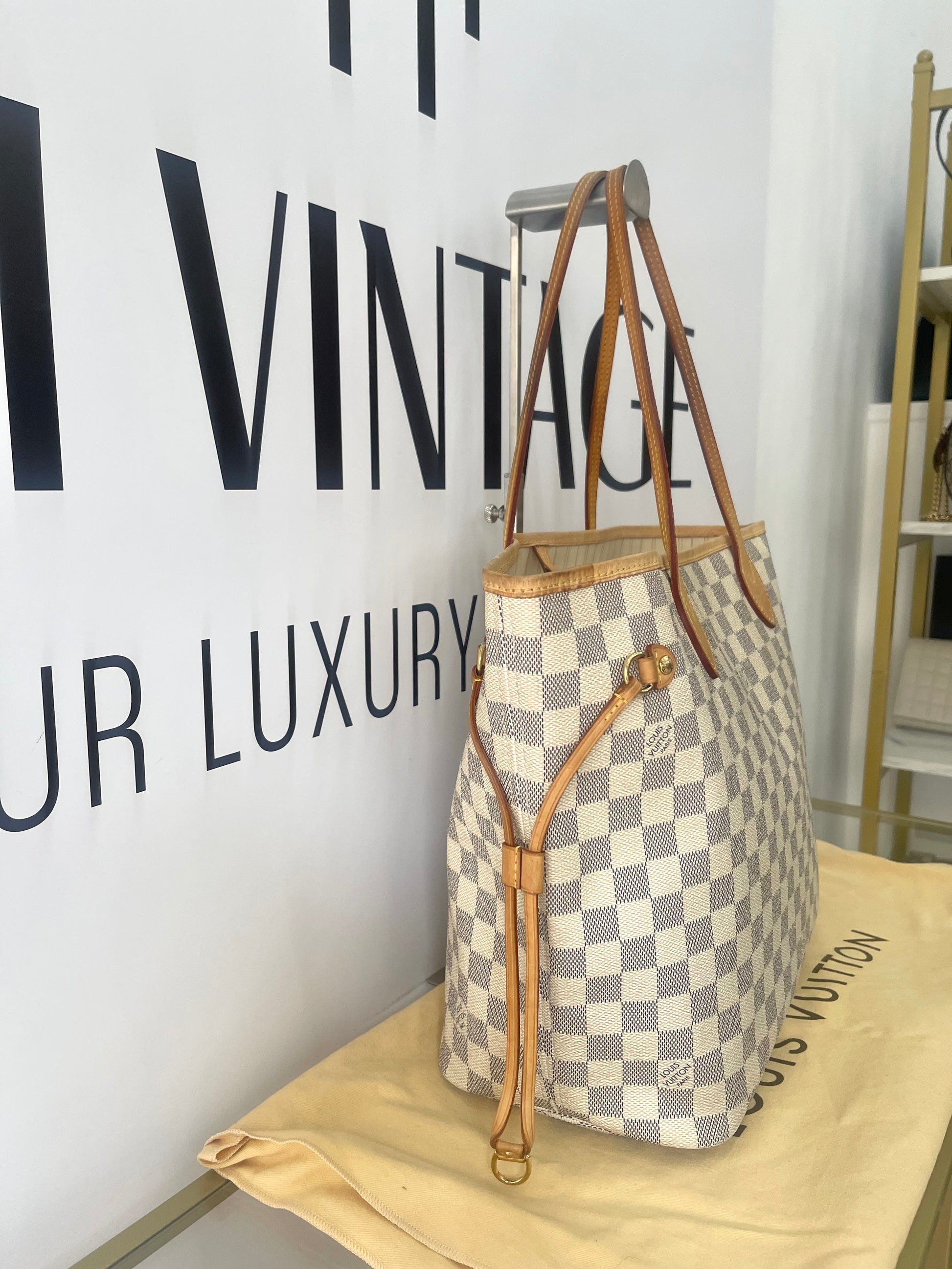 Borsa Neverfull MM Damier Azur Louis Vuitton