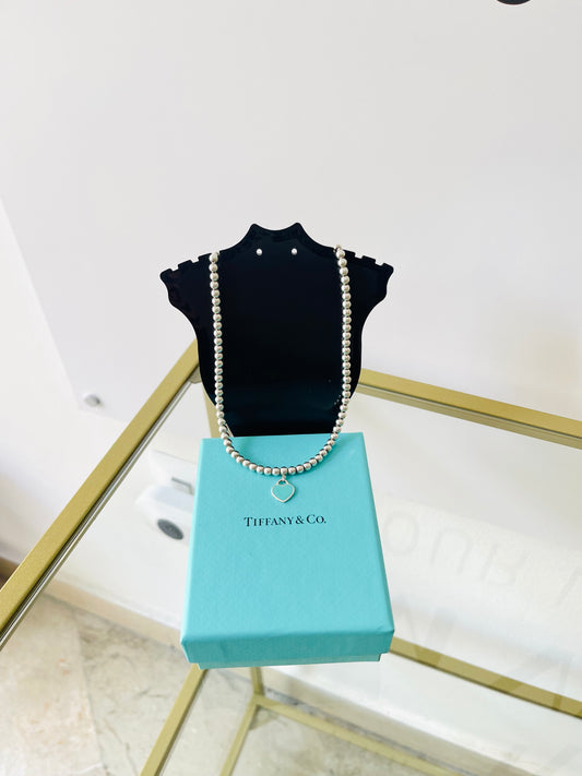 Collana Bead Cuore mini smaltato Tiffany