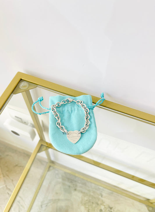 Bracciale a maglie cuore centrale M Tiffany