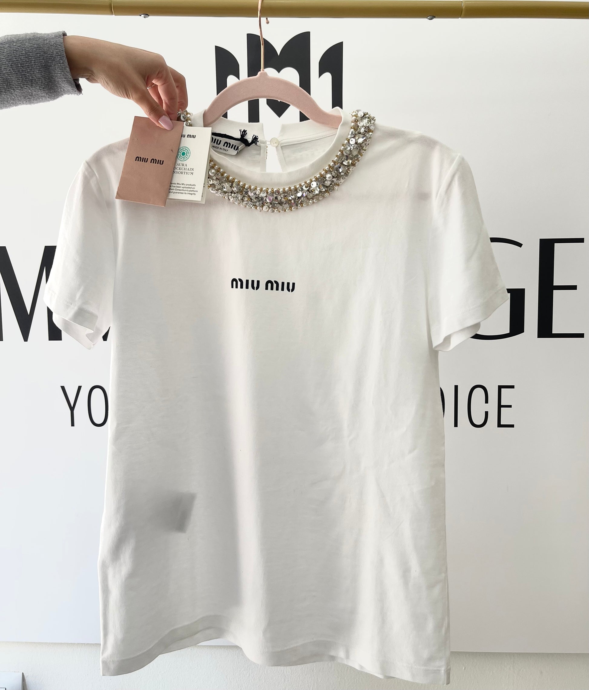 T-Shirt in cotone Miu Miu