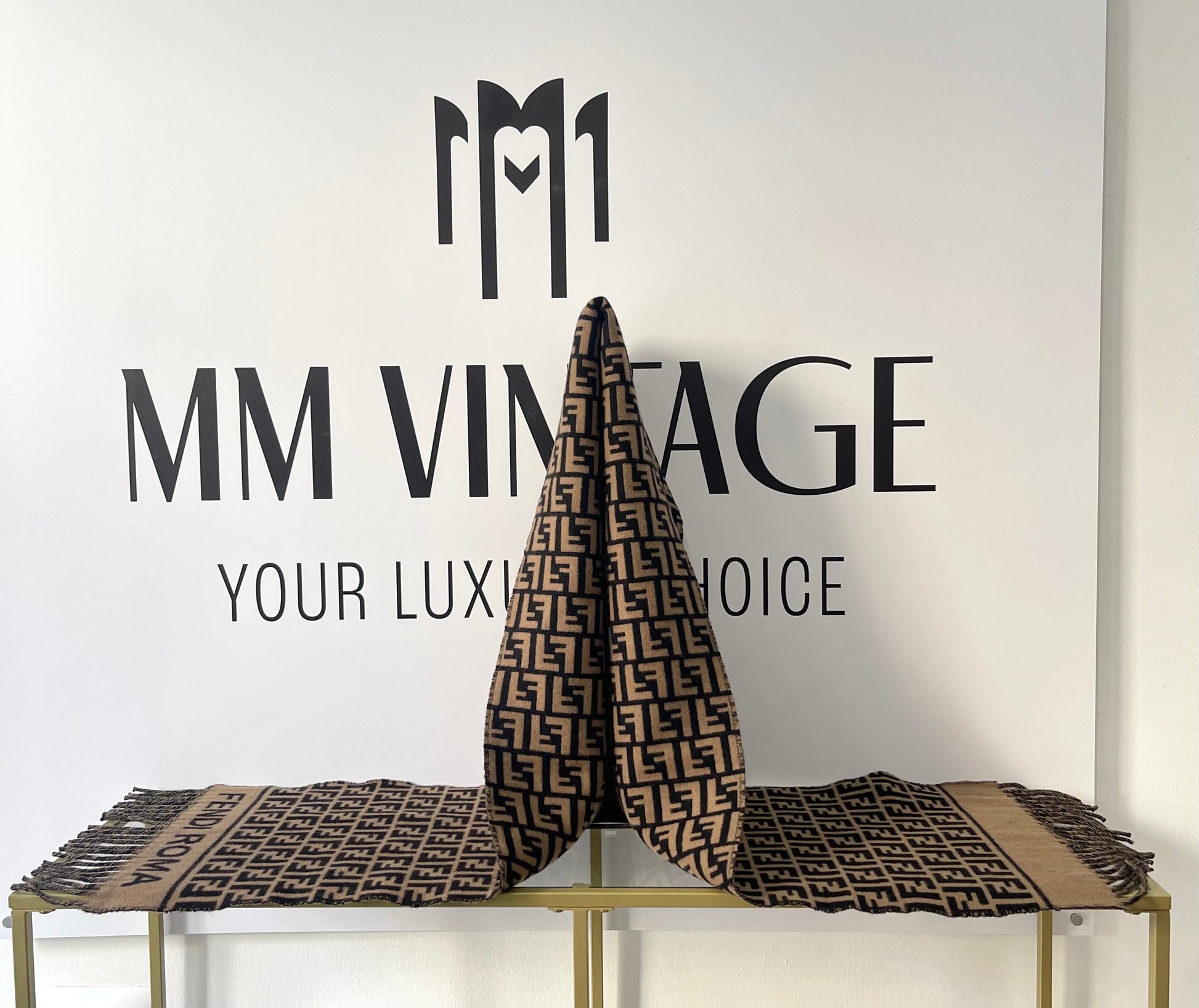 Sciarpa nero/tabacco Fendi