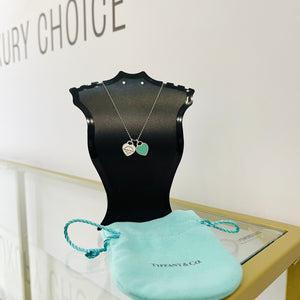 Girocollo cuori mini smaltato verde Tiffany