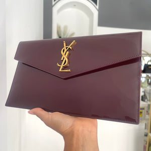 Pochette Uptown in pelle verniciata Saint Laurent