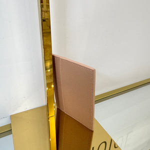 Portacarte in pelle martellata Saint Laurent beige scuro