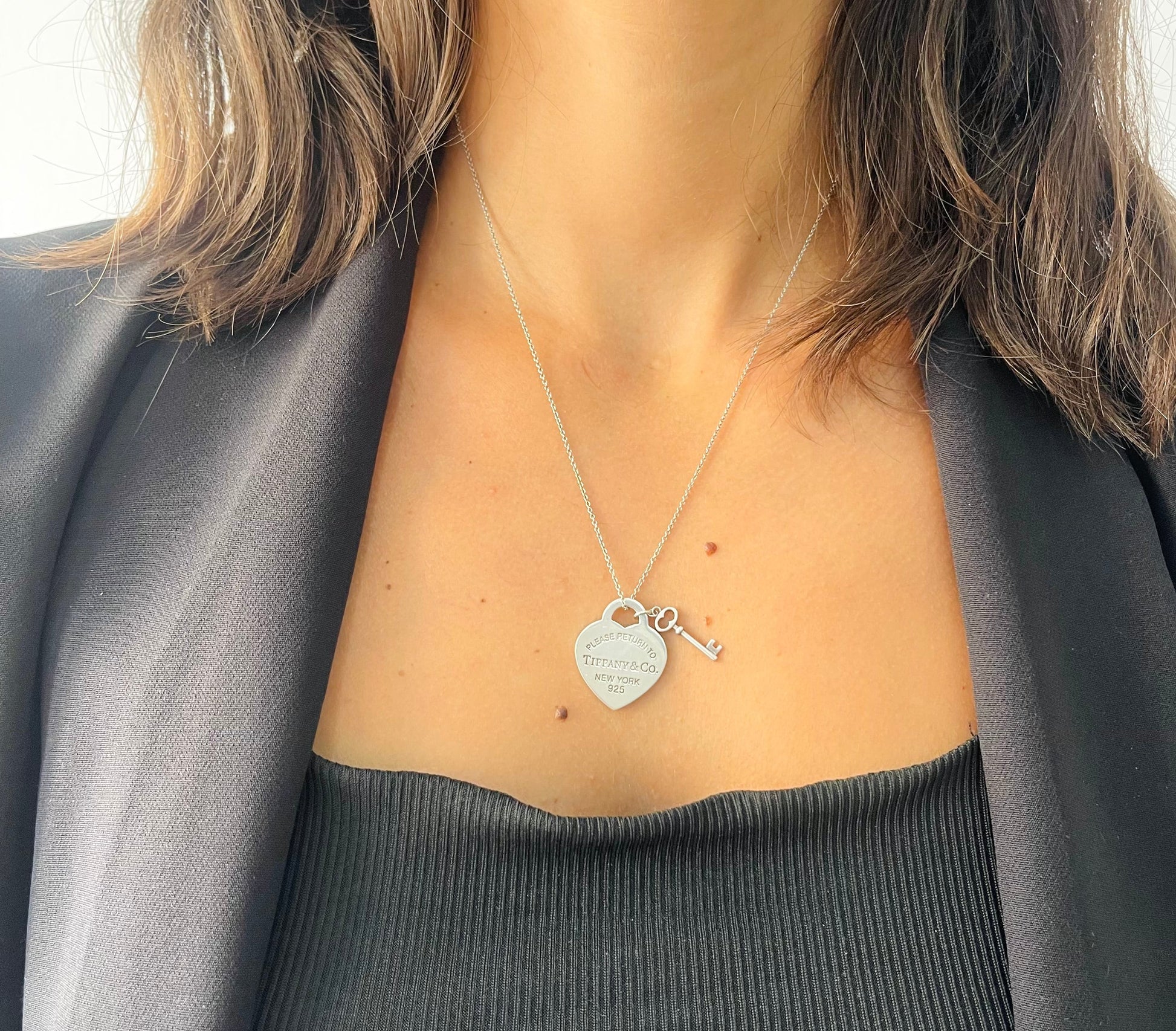 Girocollo cuore M con Chiave Tiffany