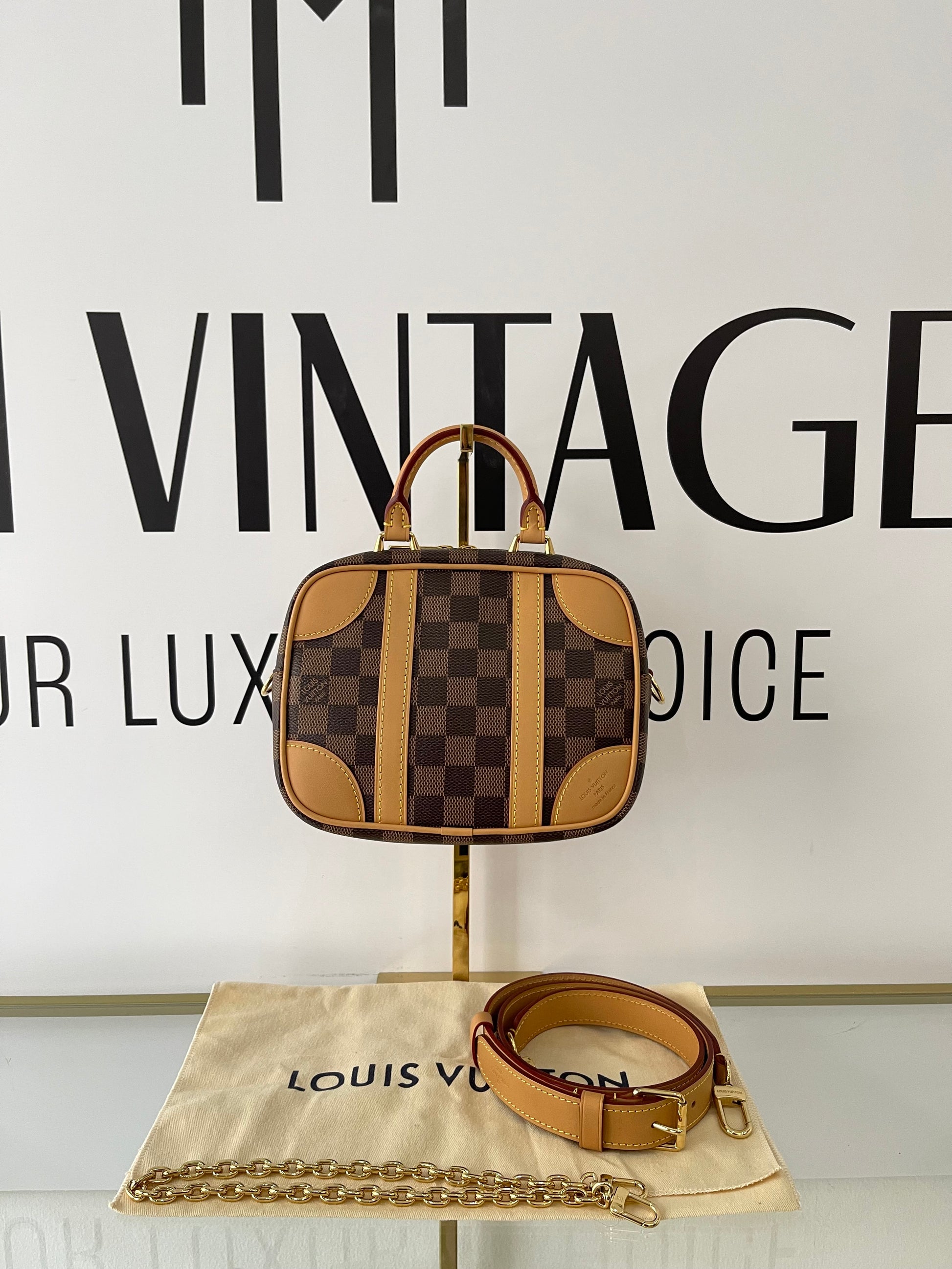 Borsa Valisette Souple BB Damier Ebène Louis Vuitton