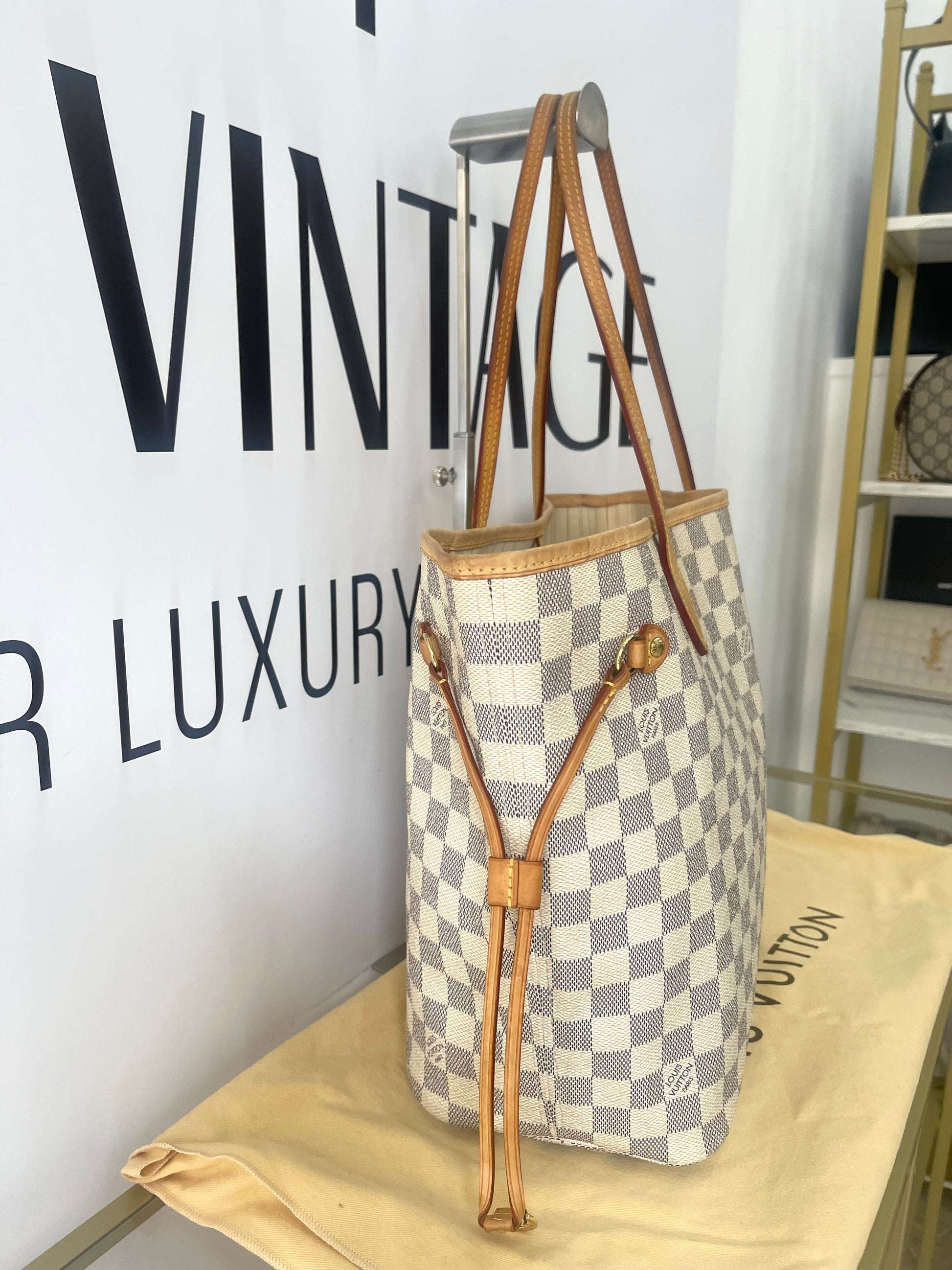 Borsa Neverfull MM Damier Azur Louis Vuitton