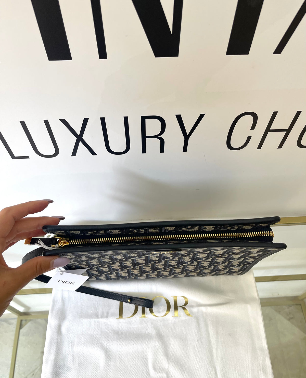 Pochette Dea 30 Montaigne Jacquard Dior Oblique Christian Dior