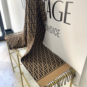 Sciarpa nero/tabacco Fendi