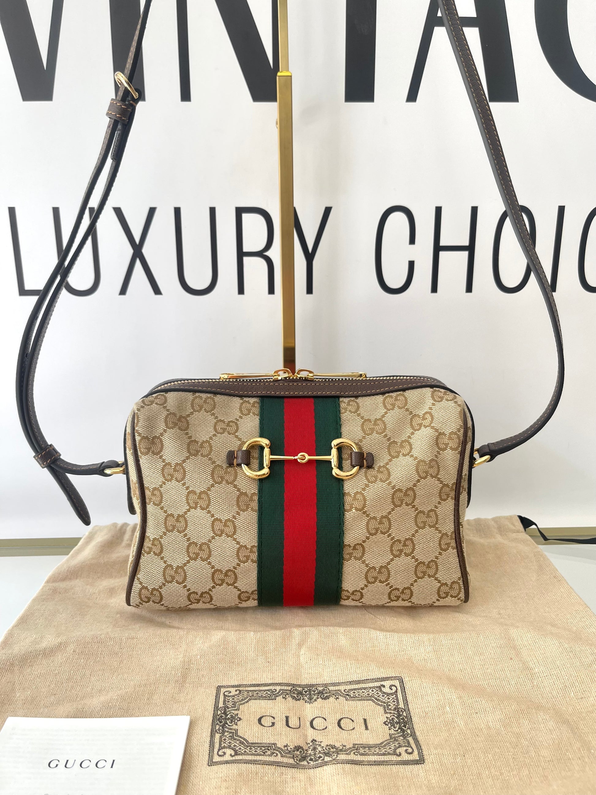 Borsa Camera Bag Horsebit Web Gucci