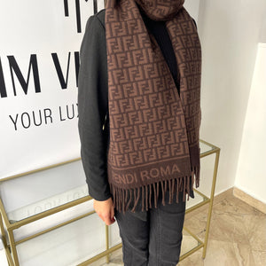 Sciarpa con motivo FF jacquard Fendi