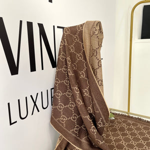 Sciarpa GG jacquard sabbia/marrone Gucci