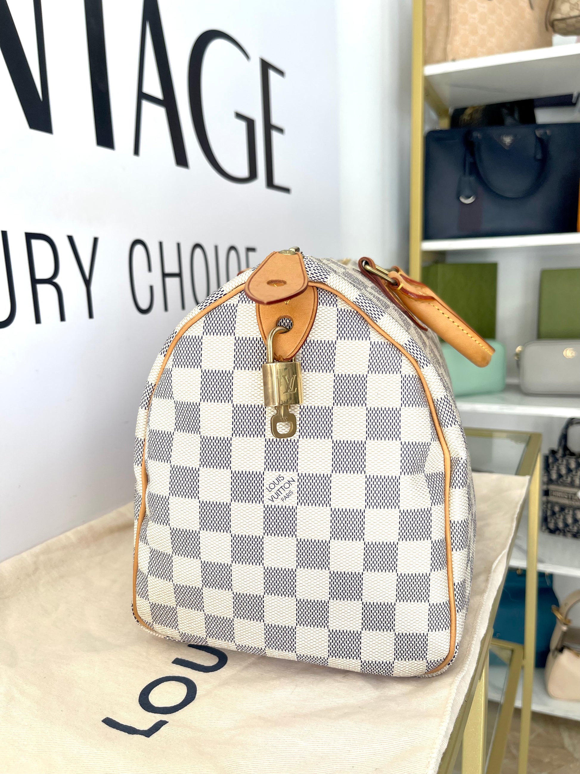 Borsa Speedy 30 Damier Azur Louis Vuitton