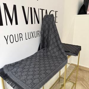 Sciarpa GG jacquard grigio antracite Gucci