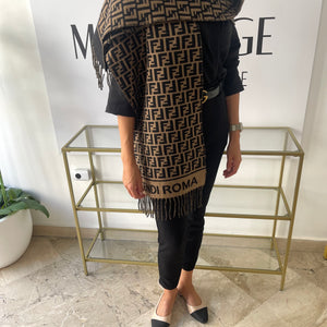 Sciarpa nero/tabacco Fendi