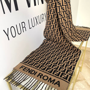 Sciarpa nero/tabacco Fendi