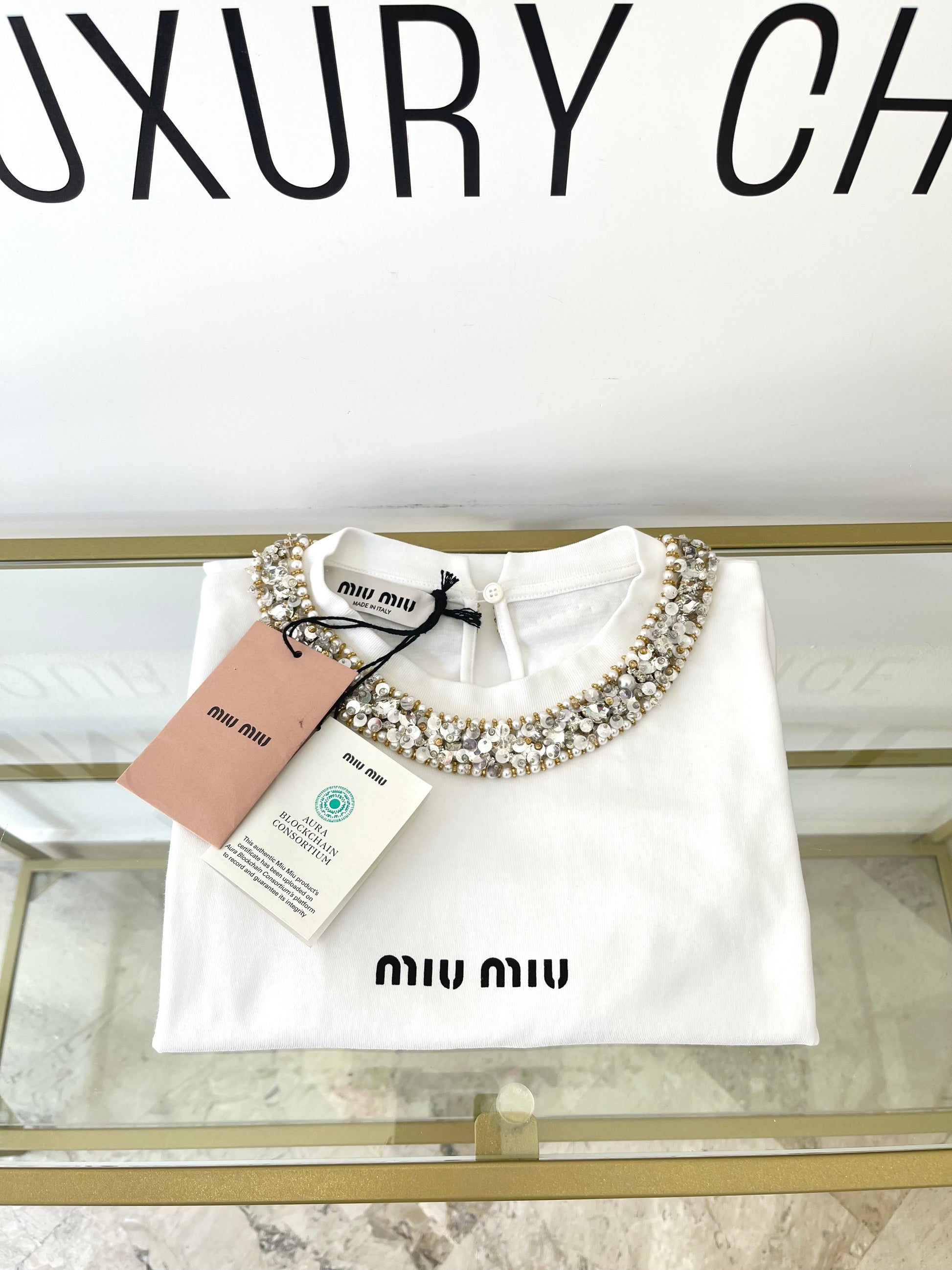 T-Shirt in cotone Miu Miu