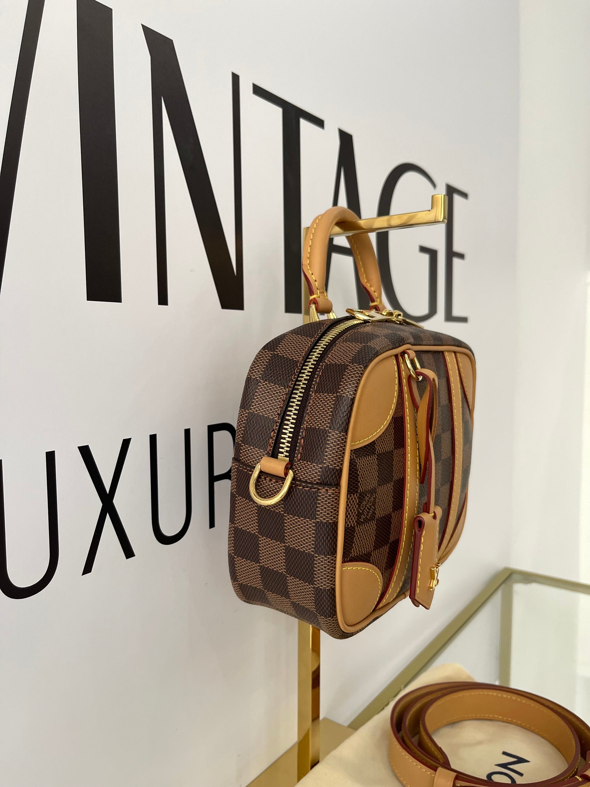 Borsa Valisette Souple BB Damier Ebène Louis Vuitton