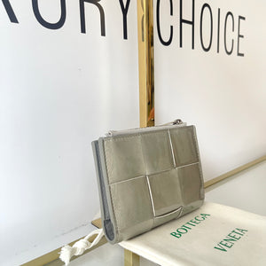 Portafoglio Cassette compatto argento Bottega Veneta
