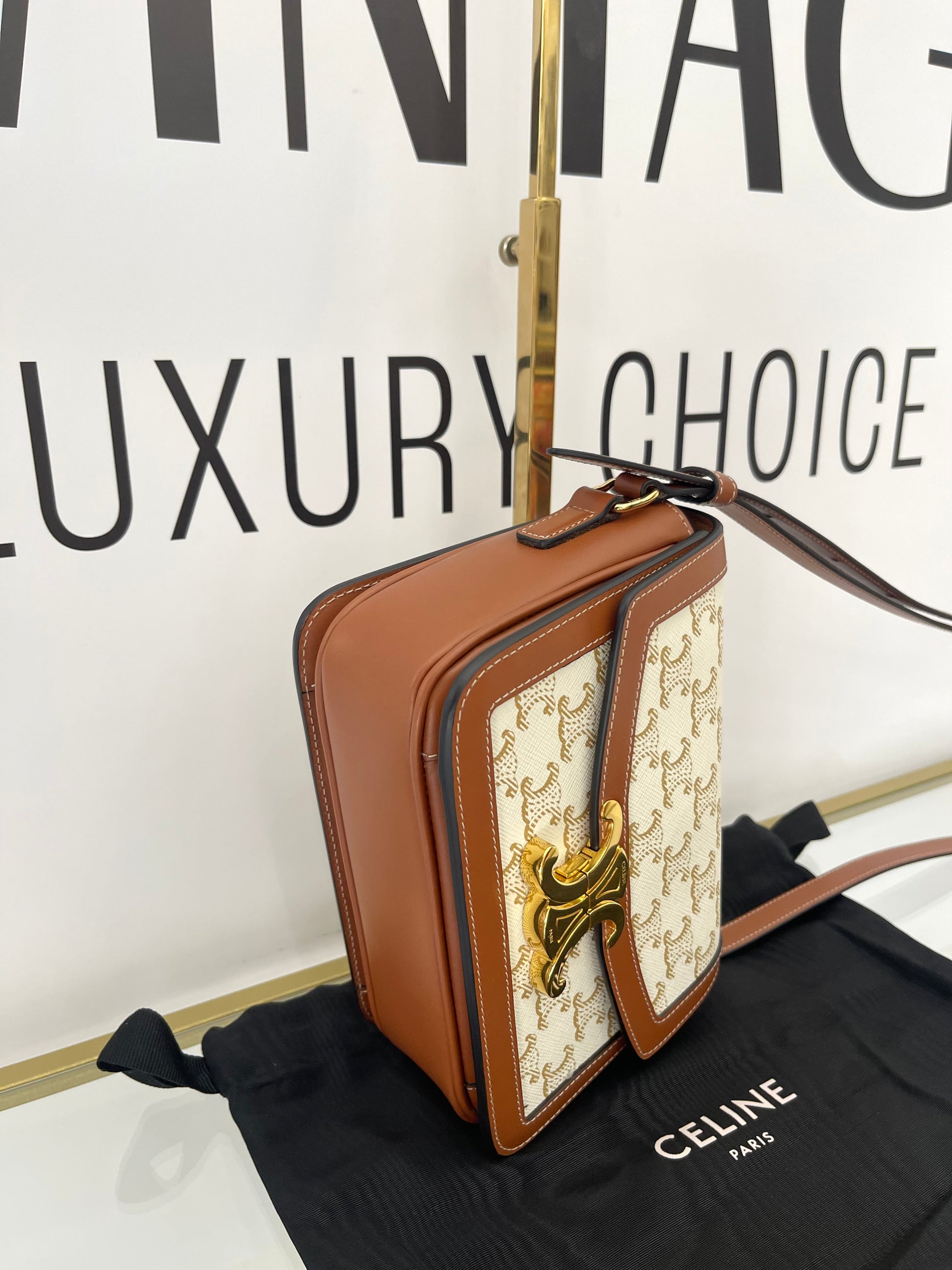 Borsa Teen Triomphe in tela Triomphe Celine