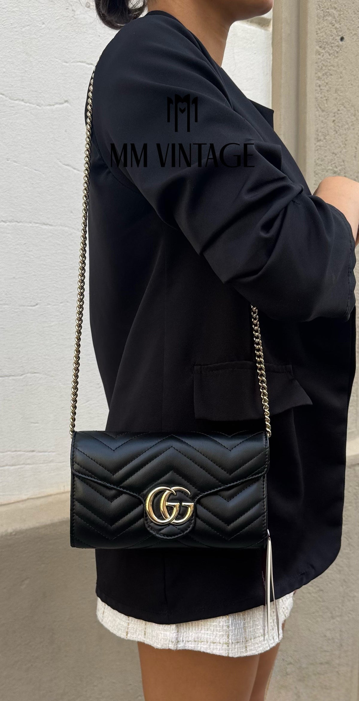 Wallet On Chain Marmont GG hw oro Gucci