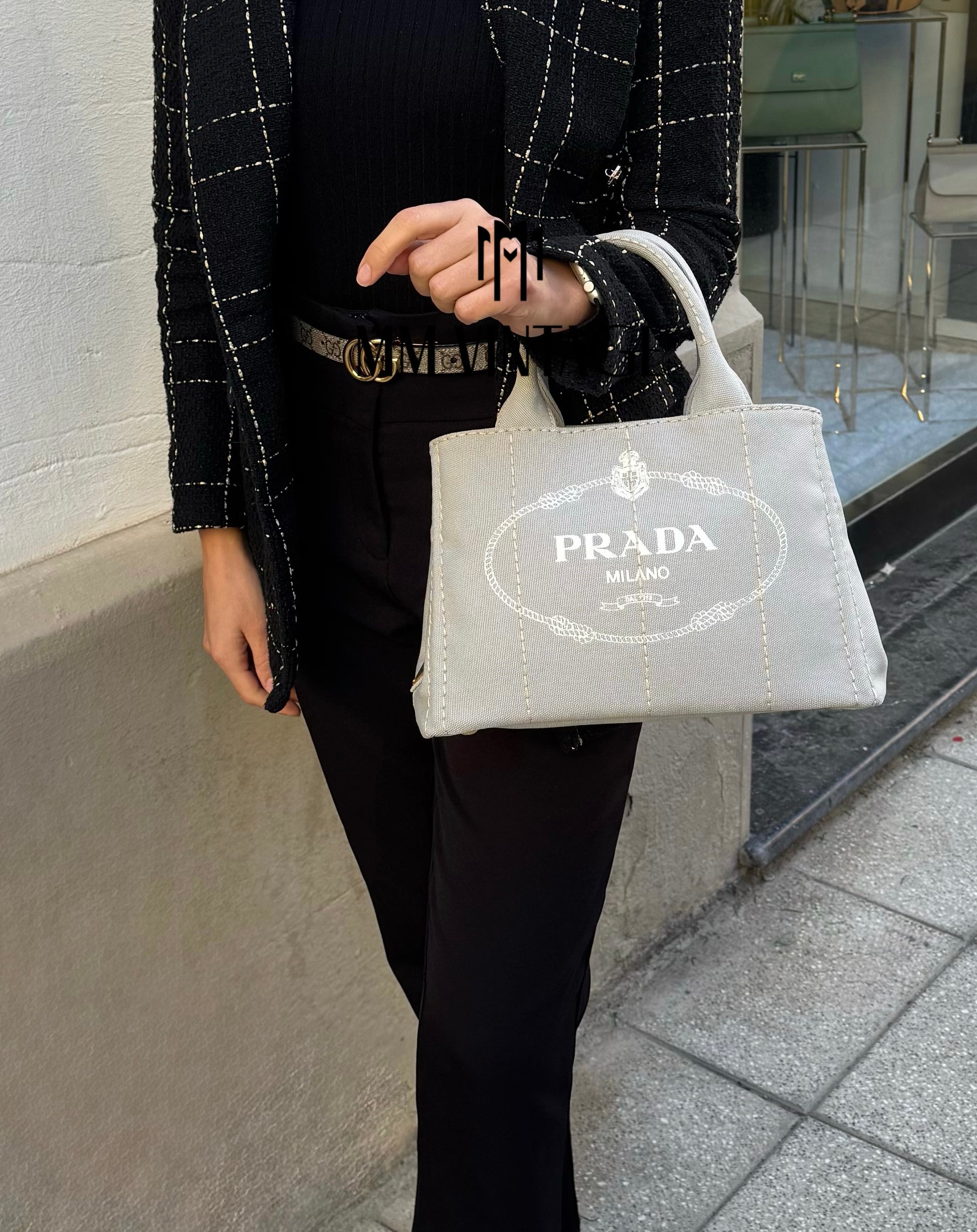 Borsa Shopping Bag Canapa Prada