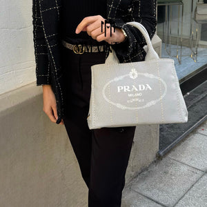Borsa Shopping Bag Canapa Prada