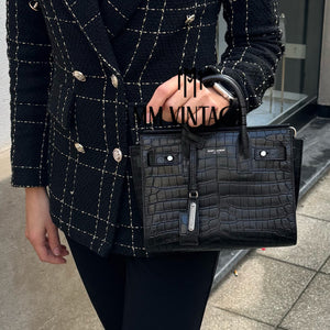 Borsa Sac De Jour Nano Goffrata Coccodrillo Saint Laurent