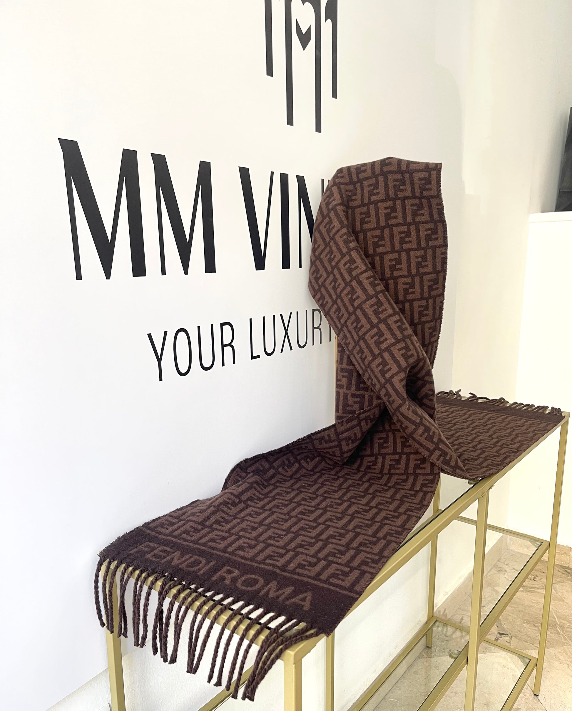 Sciarpa con motivo FF jacquard Fendi