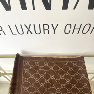 Sciarpa GG jacquard sabbia/marrone Gucci