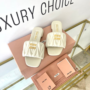 Sandali in pelle Matelassè Miu Miu