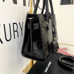 Borsa Sac De Jour Nano Goffrata Coccodrillo Saint Laurent