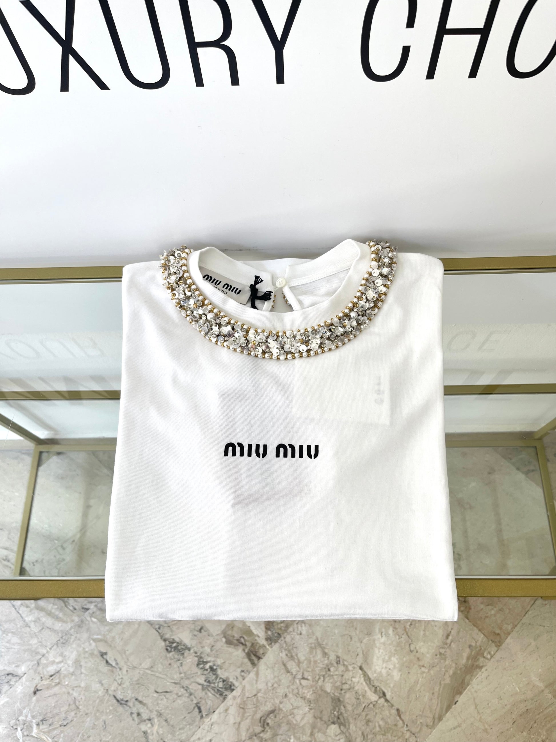 T-Shirt in cotone Miu Miu