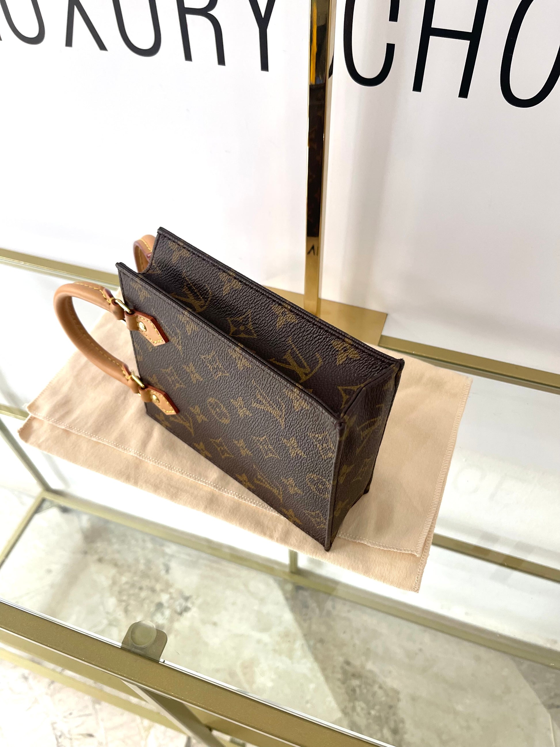 Borsa Petit Sac Plat Monogram Louis Vuitton