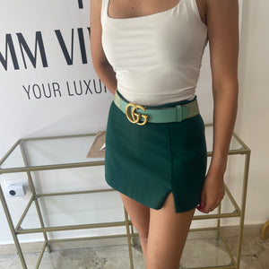 Cintura GG Marmont Jumbo beige/verde menta 4 cm Gucci