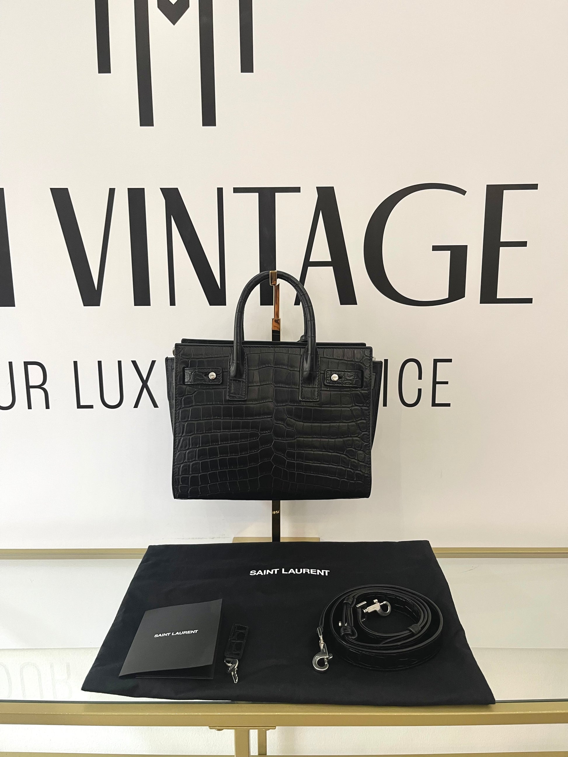 Borsa Sac De Jour Nano Goffrata Coccodrillo Saint Laurent