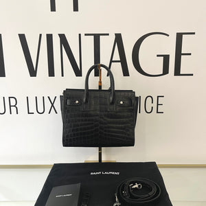 Borsa Sac De Jour Nano Goffrata Coccodrillo Saint Laurent