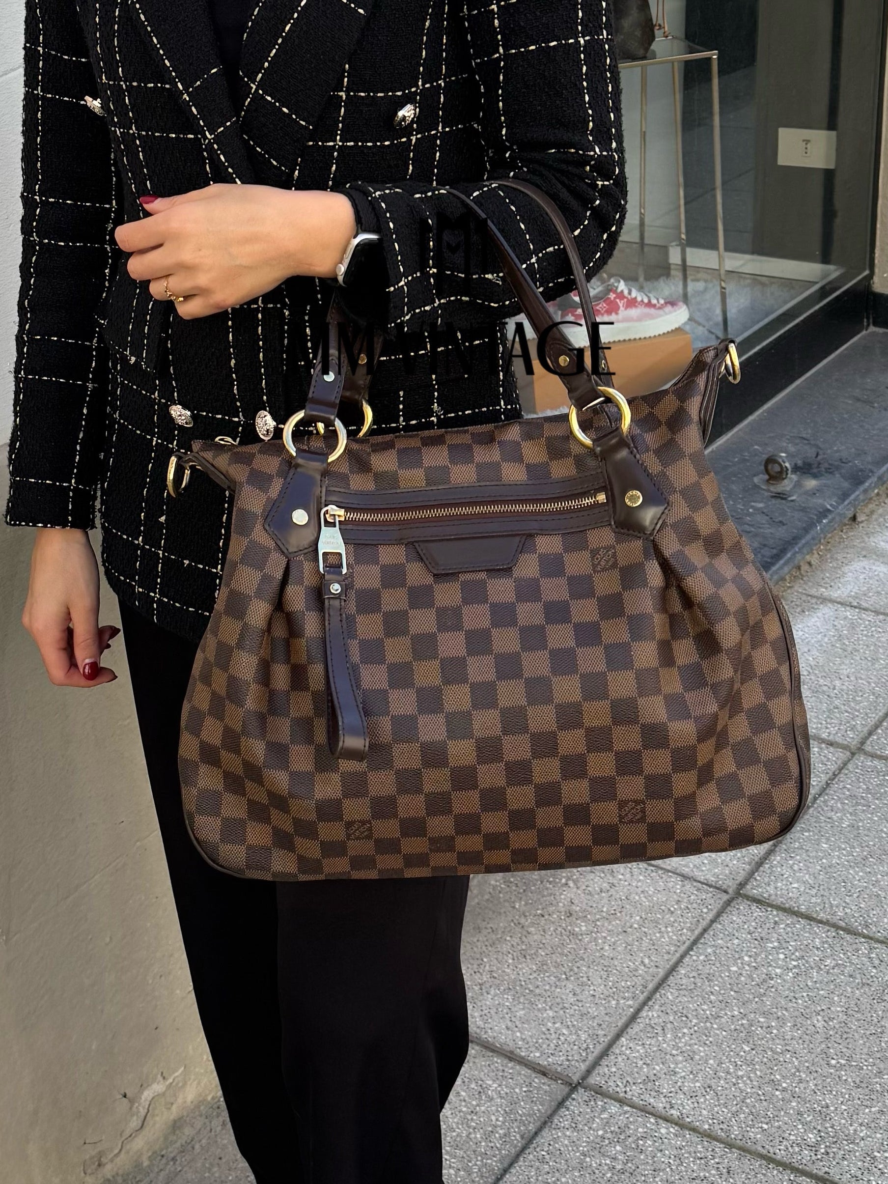 Borsa Evora MM Damier Ebéne Louis Vuitton